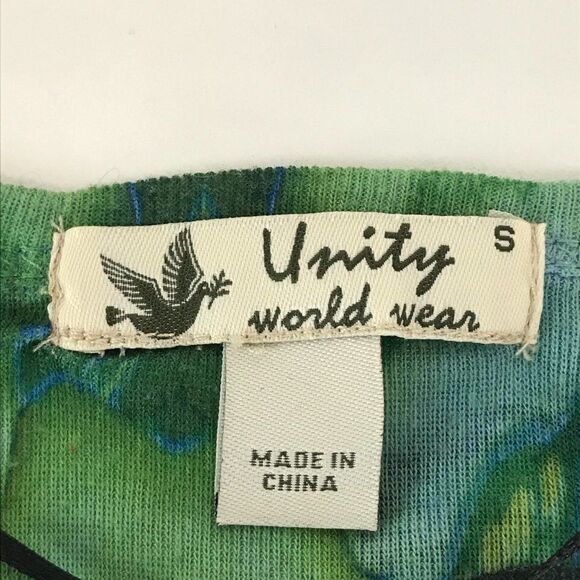 Unity World Wear V-Neck Top Women's Size Small Long Sleeve Stretch Knit Buttons - Picture 2 of 12